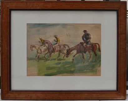 Pierre DUBAUT (1886-1968), Jeu de polo, crayon...