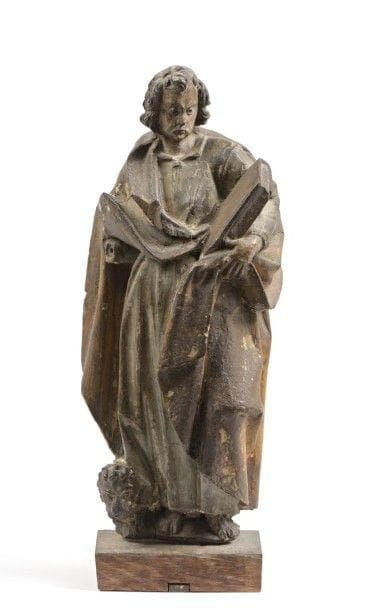 SCULPTURE en bois sculpté figurant saint...