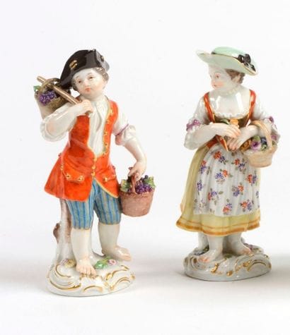 MEISSEN début XIX ème, PAIRE DE STATUETTES...