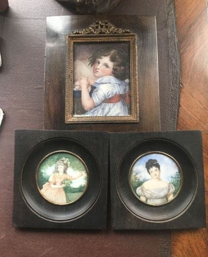 Ecole FRANCAISE du XIXe siècle, Trois miniatures...
