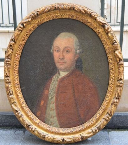 Ecole FRANCAISE du XVIII ème, Portrait d'homme,...