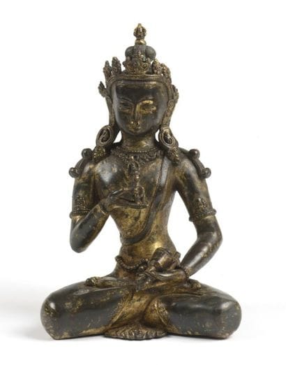 Bodhisattva, bronze doré. Tibet. Haut.: 25...