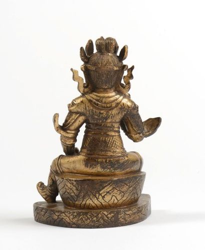 Bodhisattva assis sur un coussin, bronze...