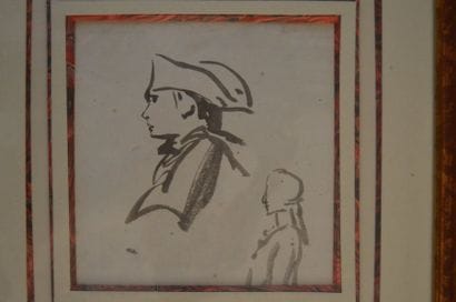 Ecole FRANCAISE, portrait d'homme au tricorne,...