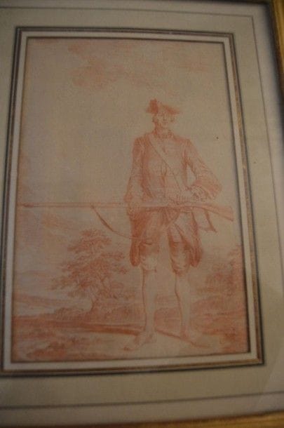 Attribué à EISEN (XVIII ème), chasseur, ...