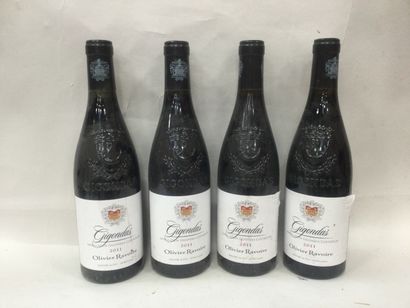 Lot de 4 Bouteilles de GIGONDAS OLIVIER RAVOIRE...
