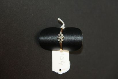Bague ancienne en or 18K (750/oo) de deux...
