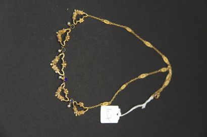 Collier draperie en or jaune 18K (750/oo)...