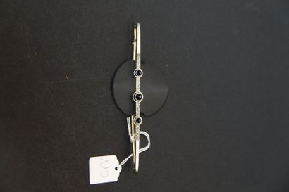 Broche barrette en or 18K (750/oo) de deux...