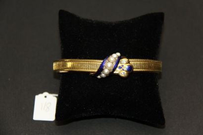 Bracelet souple coulissant en or jaune 18K...