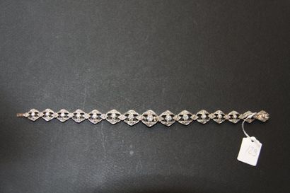 Bracelet en argent (800/oo) et or jaune 18K...