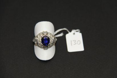 Bague dôme en platine (850/oo) entièrement...