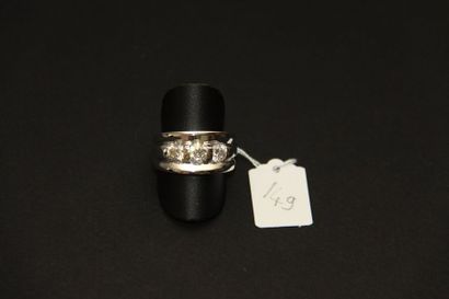 Bague jonc double en or gris 18K (750/oo)...