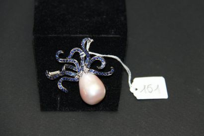 Broche en or gris 18K (750/oo) figurant une...