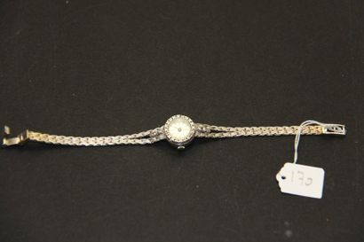 JAQUET DROZ : Montre de dame en or gris 18K...