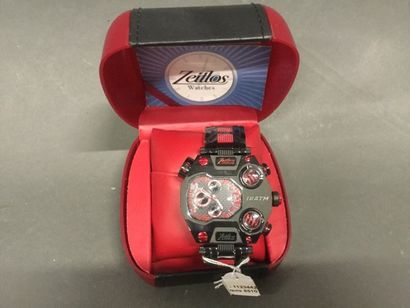 Montre homme ZEITLOS T1 noir et rouge avec...