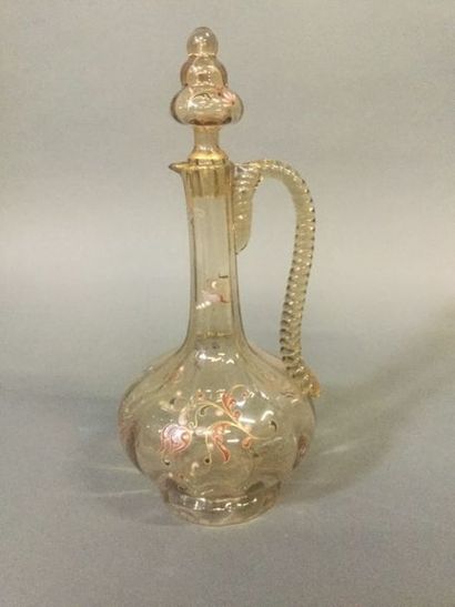 Gallé, carafe avec bouchon, ht. 30,5cm