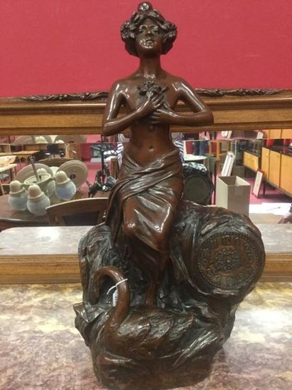 G. TRINQUE, Horloge en fonte de fer, jeune...