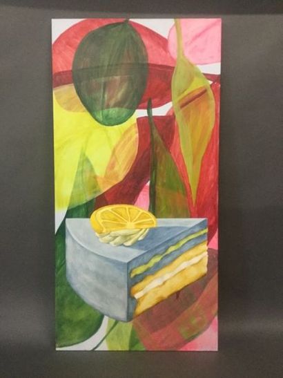 Lemon cake / Tarte au citron, 120 x 60 cm,...