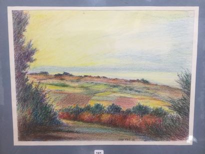 Jean FAY, Dune du bord de mer, pastel sous...