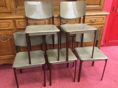 MATTEO GRASSI - 5 chaises, dessus en cuir...