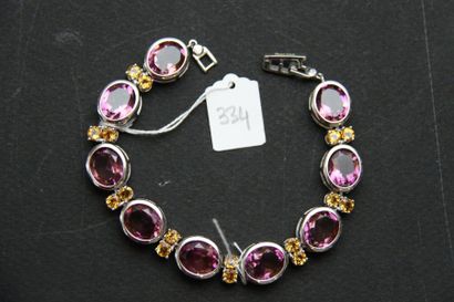 Bracelet fantaisie en argent (925/oo) composé...