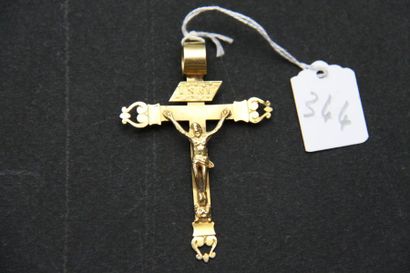 Croix de Champagne Ardennes en or jaune 18K...