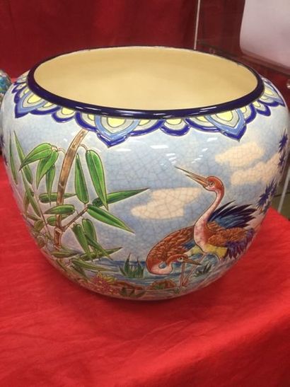 Longwy, cache pot décor R. RIZZI, 