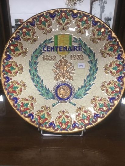 Longwy, plat centenaire 1852-1952, diam....