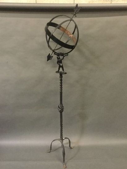 Cadran solaire avec pied en fer forgé