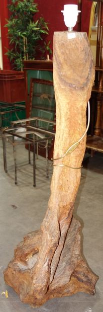 334- Tronc d'arbre monté en lampe H : 110...