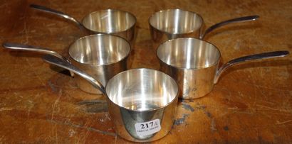 217- CHRISTOFLE Lot de 7 casseroles en métal...