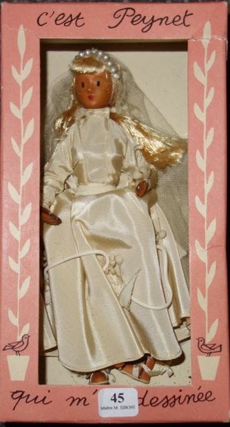 45- Poupée ''La mariée'' dessinée par Peynet,...