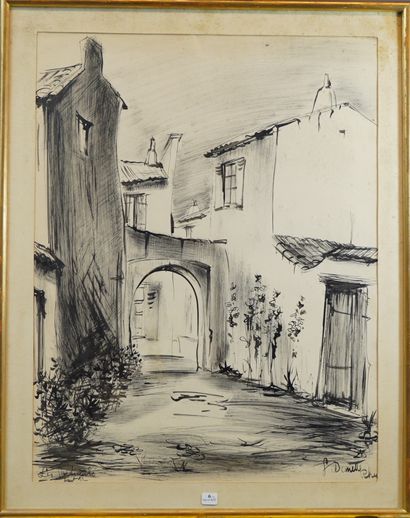 6- G. DOMETTE RHEI (?) ''Vue du village''...