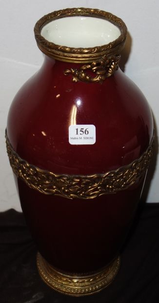156- KERAMIS Vase en porcelaine Monture de...