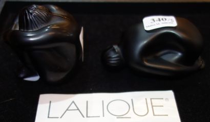 340- LALIQUE France Deux sujets en cristal...