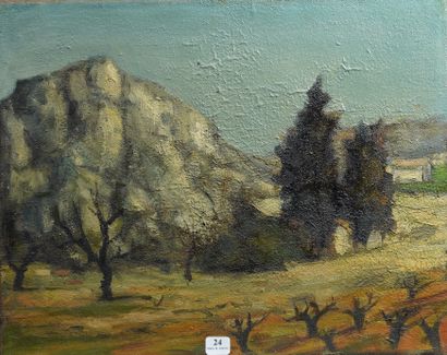 24- ''Paysage provençal'' Huile sur toile...