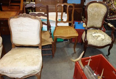 315- Fauteuil paillé, chaise, chaise de style...