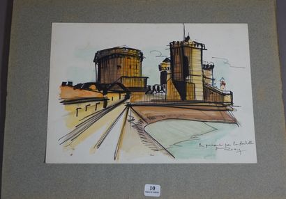 10- ROZI ''En passant par La Rochelle'' Aquarelle...