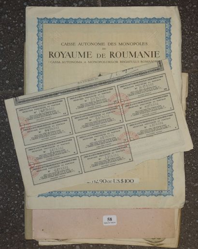 58- Lot de bons au porteur : Conseil de la...