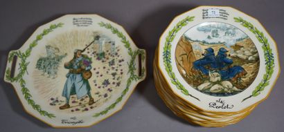 72- 10 assiettes de service polygonales ''La...