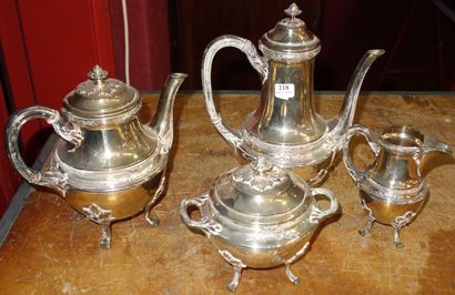 218- Théière, cafetière, sucrier et pot à...