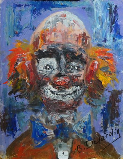 4- B. DEPARDIA (?) ''Le clown'' Huile sur...