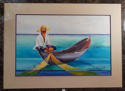 42- Janick LEDERLE ''Rêverie'' Aquarelle...