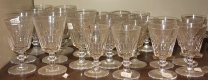 107- Lot de verres en cristal comprenant...