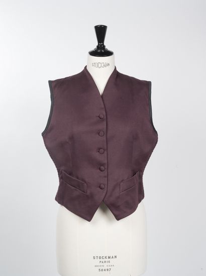 Jean Paul GAULTIER Femme - Plum wool tailored...