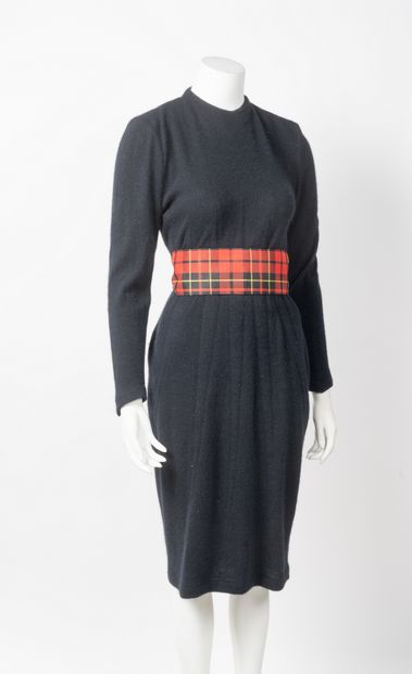 Thierry MUGLER - Black angora wool dress,...