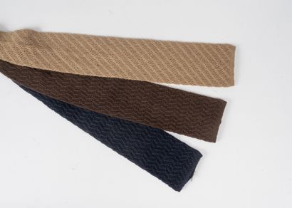 Christian DIOR - Set of three knitted ties...