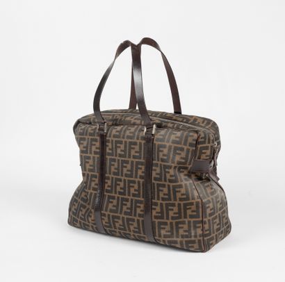 FENDI - 38cm bag in brown, beige and colored...