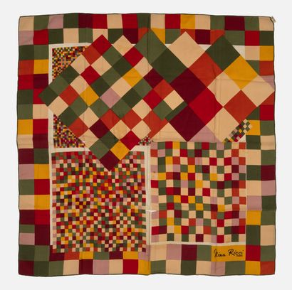 191- Nina RICCI Lot of 2 printed silk squares:...